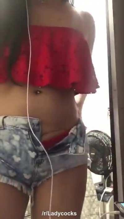 Hiding a massive sword in tiny shorts