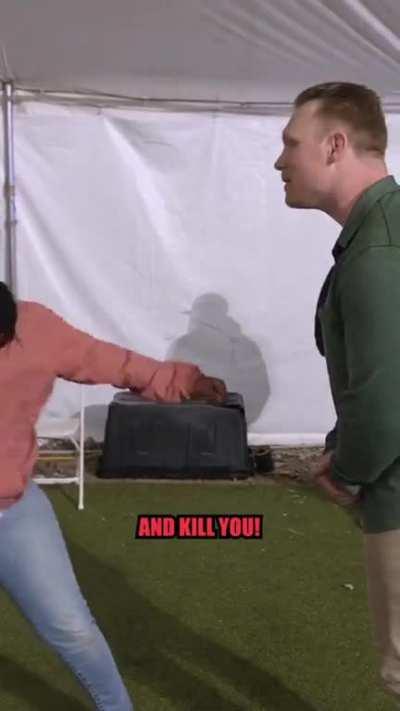 Yet another televangelist con man, pretending to have magic powers and performing an exorcism on a woman who's possessed by a demon. And if you actually believe that bullshit, maybe you deserve to get ripped off.