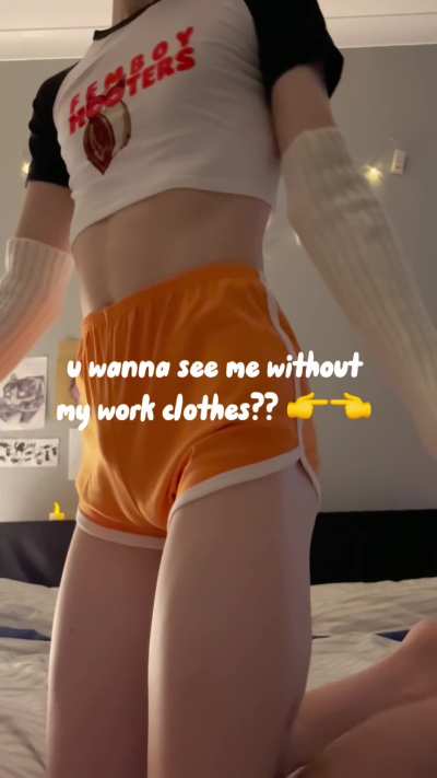 POV: ur the manager of femboy hooters &amp;amp; i need a raise to keep up my blahaj support payments 😭😭🙏🧡🧡