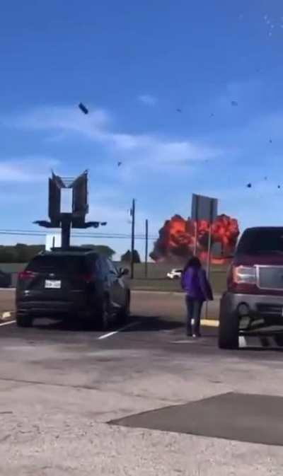 The collision of a World War II B-17 bomber with a small plane. Made in the U.S.!!