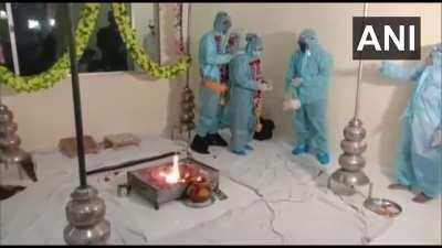 Couple in madhya pradesh married wearing ppe because the groom tested covid positive.