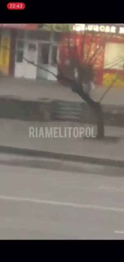 Russians taking food from the shop, probably they are running out of supplies. Melitopol, which is partially under russian control