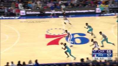 [Highlight] Terry Rozier strips Harden but Embiid chases him down and swats it out of bounds