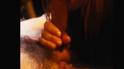 watch me, as I worship his balls and dick until he cums all over my tits