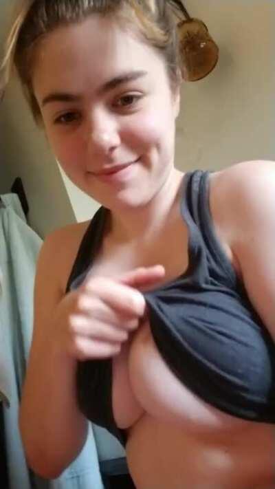 Drop what you're doing and look at my boobs right now.