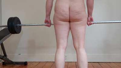 OMG other people have started posting here, I better step up my game! Here's deadlifts with buttplug