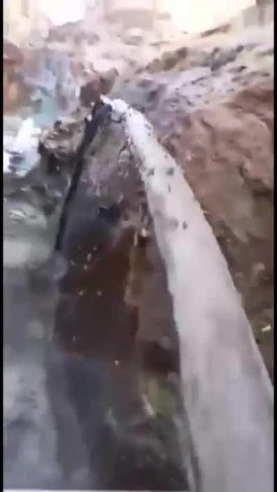 Opening a dam after it was closed for years.