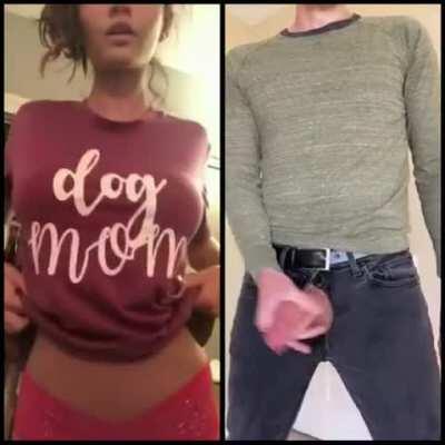 Cumming hard for a dog mom.
