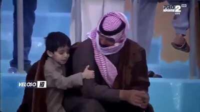 Saudi Arabian dad and his kid