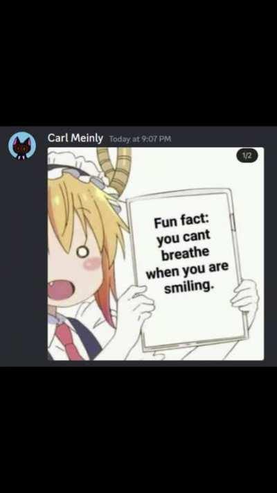 you cant breath while smiling