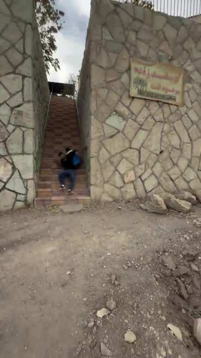 Stupid Parkour Stunt In Stairway