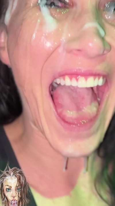 Cum covered and saying “I could do this every week!”