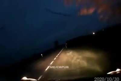 Idiot in tractor with no rear lights