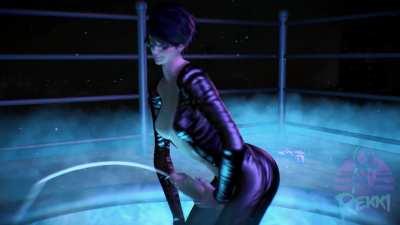 Futa Bayonetta masturbating in a pool