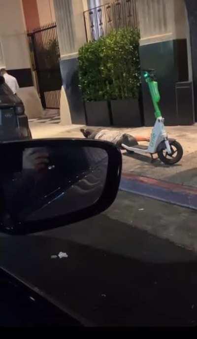 Getting too drunk outside a bar