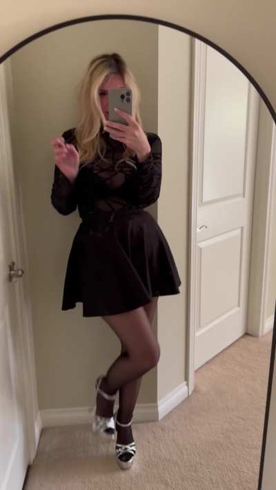 Open toe heels and hose for a night out