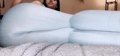 Beautiful Alley Waves the Smell up to her Face after every Fart