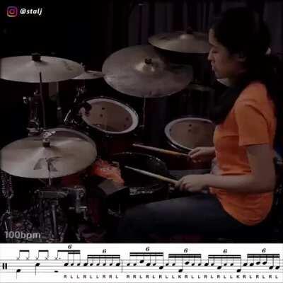 Three speeds of a sextuplet fill - working on some accent melodies with (to me) unusual placements!