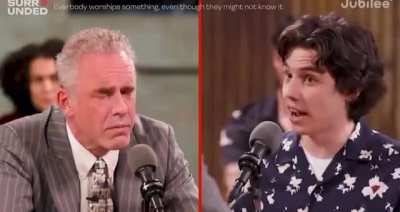 JordanPeterson gets flustered and clapped - 