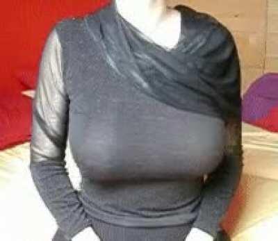 My Economics Professor jiggling those titties for me via Zoom.