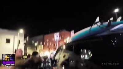 Guy maces cringe girl