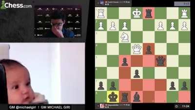 GM Michael Giri premoves an entire game to defeat Anish Giri.