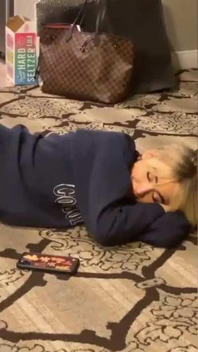 being adorable on the floor