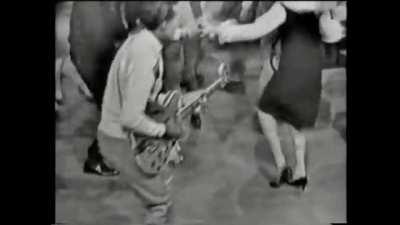Can't get cooler than Chuck Berry performing Johnny B. Goode (1959)