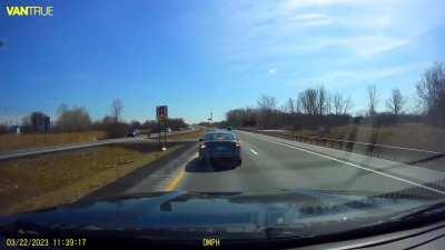 This idiot on a 65 mph highway