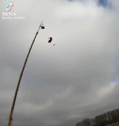 Testing how fast the chute can open