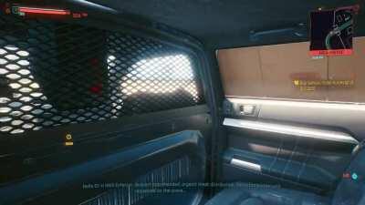 For some unknown reason, you can enter the back of police cars... and even shoot out of the windows. Possibly a cut mechanic for being arrested?