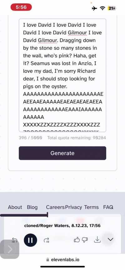 Is this a realistic Roger Waters voice? I spent 20 pound to make it.