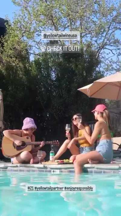Enjoying wine by the pool with Victoria 6/29/2023