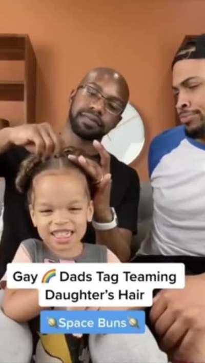 Tag teaming daughter hair