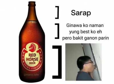 ang alak sa tyan, hindi sa utak