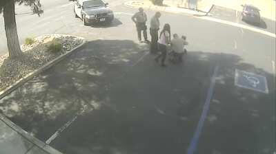 During a BLM protest in Palmdale, CA, a woman's baby and stopped breathing, so she flagged down the police officer across the street [USA]