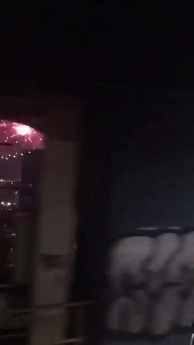 4th of July Fireworks in NYC as seen from a moving Subway