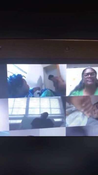 Nudist caught in online class