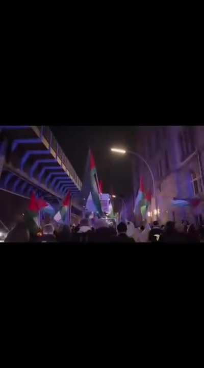 People in Berlin, Germany, staged a lantern march in solidarity with Palestine.