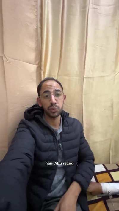 This is Qamar, a little girl from Gaza. Her leg was amputated after an Israeli airstrike on the Nuseirat camp. She was on her way to the nearby grocery store to buy some necessities. She is asking the world to help her to travel for treatment and getting 