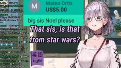 Noel confuses 'sis' with 'sith and becomes Darth Sidious