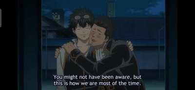 One of my favorite comedy arcs, the soul switch arc. Gori-san casually sucking Toshi's face.