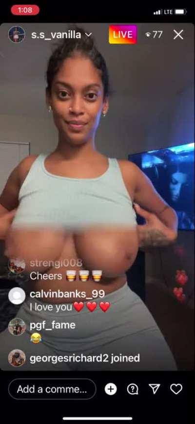 Titty flash on IG live