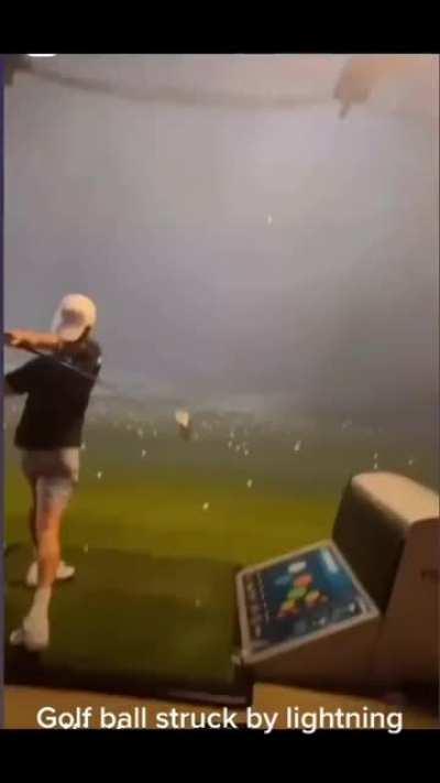 Golf ball struck by lightning