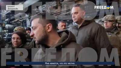 Today in Bakhmut, the Ukrainian military handed over the Ukrainian flag to Zelenskyi to pass over to the US Congress as their gratitude for providing the weapons