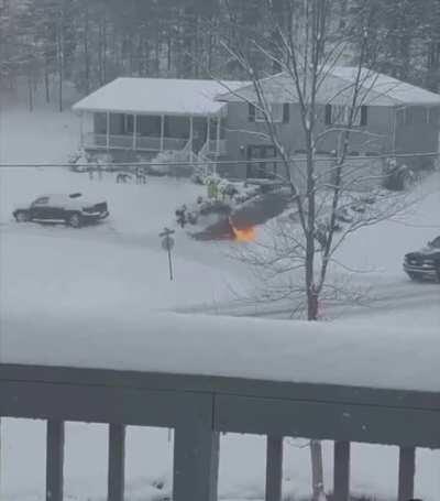 When shoveling the driveway will take too long.