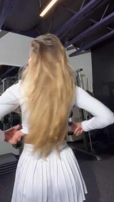 White crop top & tennis skirt