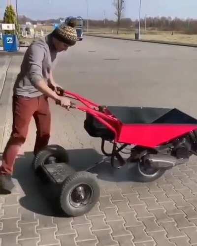 In Russia, wheel barrows you