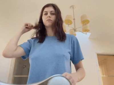 Alex Brushing Her Hair in Latest YT Video - GIF