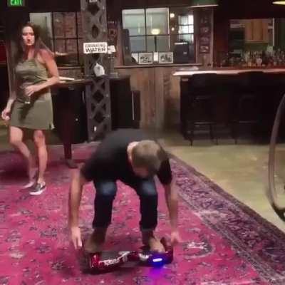 Skateboard trick on a hoverboard